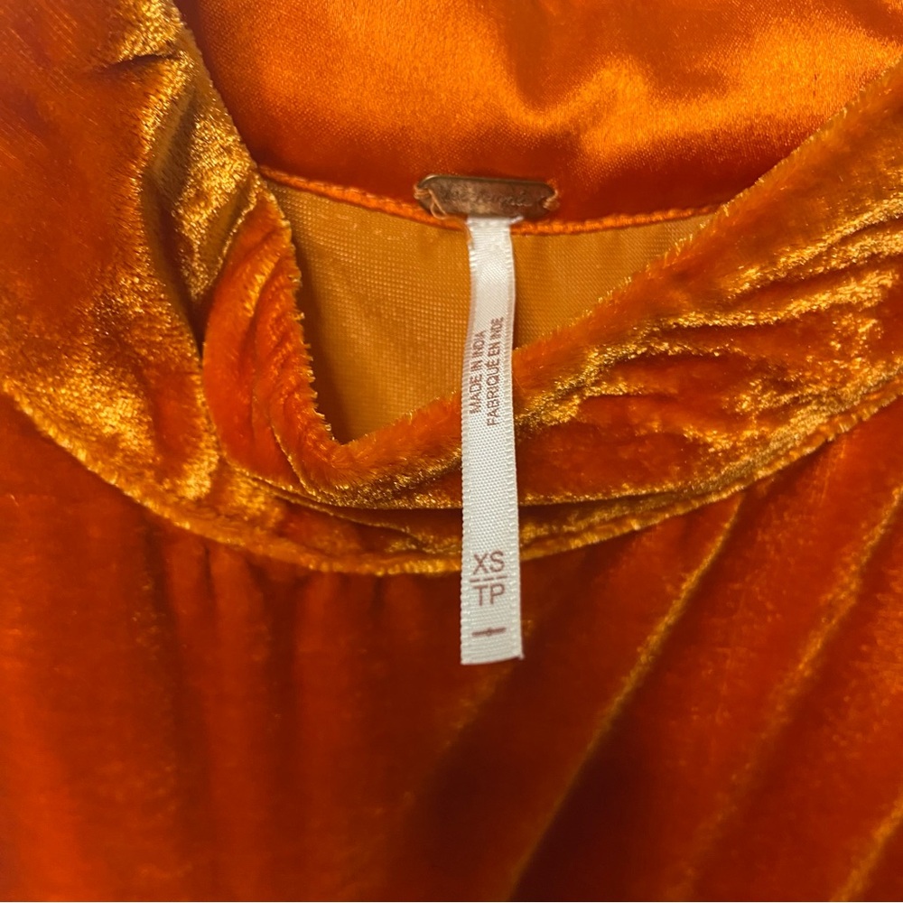 FREE PEOPLE Jills Sequin Swing Halter Dress Orange XSmall - Picture 7 of 9